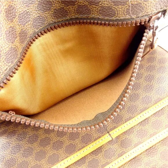 CELINE Clutch Bag Macadam Beige PVC Leather Used Authentic T10374 - Picture 8 of 9